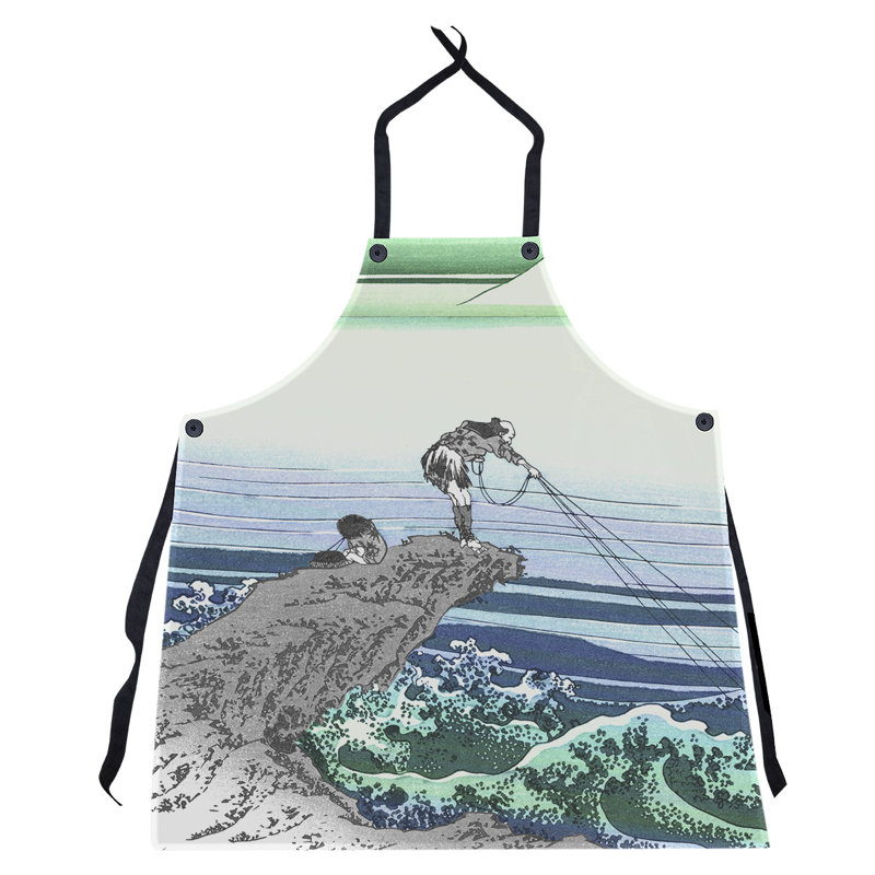 Bib Apron, Blue/Dark Gray/Gray