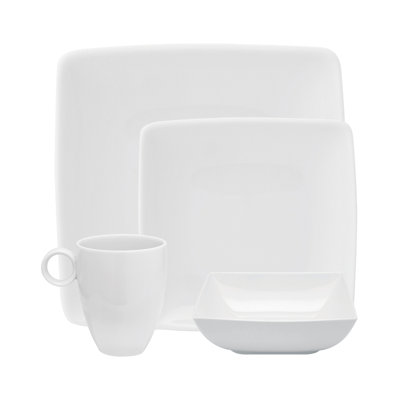 Carré White Porcelain Dinnerware Set