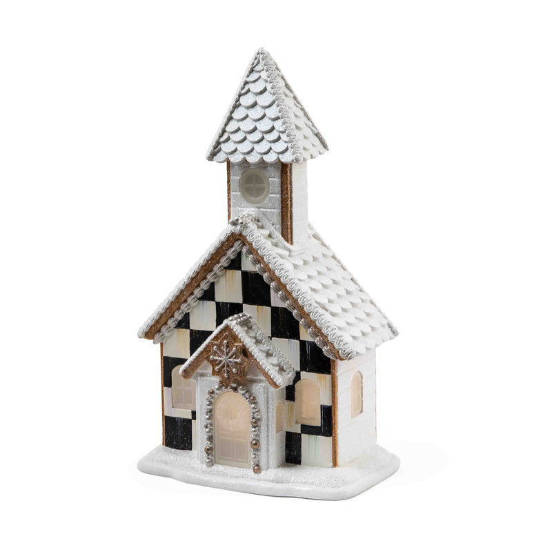 Gingerbread Illuminated Church Christmas Village