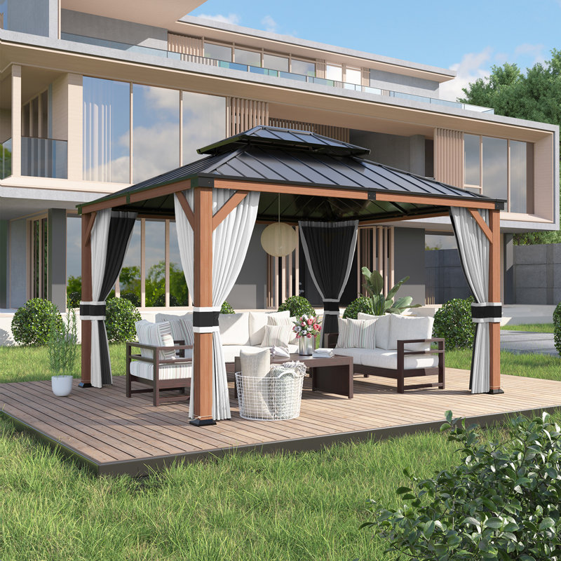 Pavillon de jardin en aluminium, H 36 po x l 147 po x P 123 po