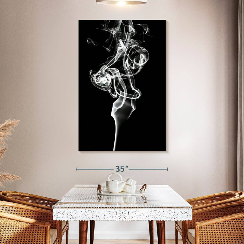 Senne Abstract White Smoke - Tulip Dream, 51" H x 34" W