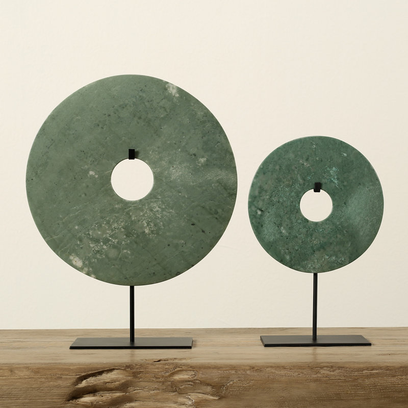 Abstract Figurines & Sculptures, 16" H x 2" W x 12" D, Green