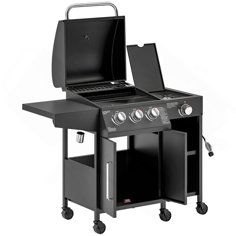 Barbecue au gaz avec brûleur latéral