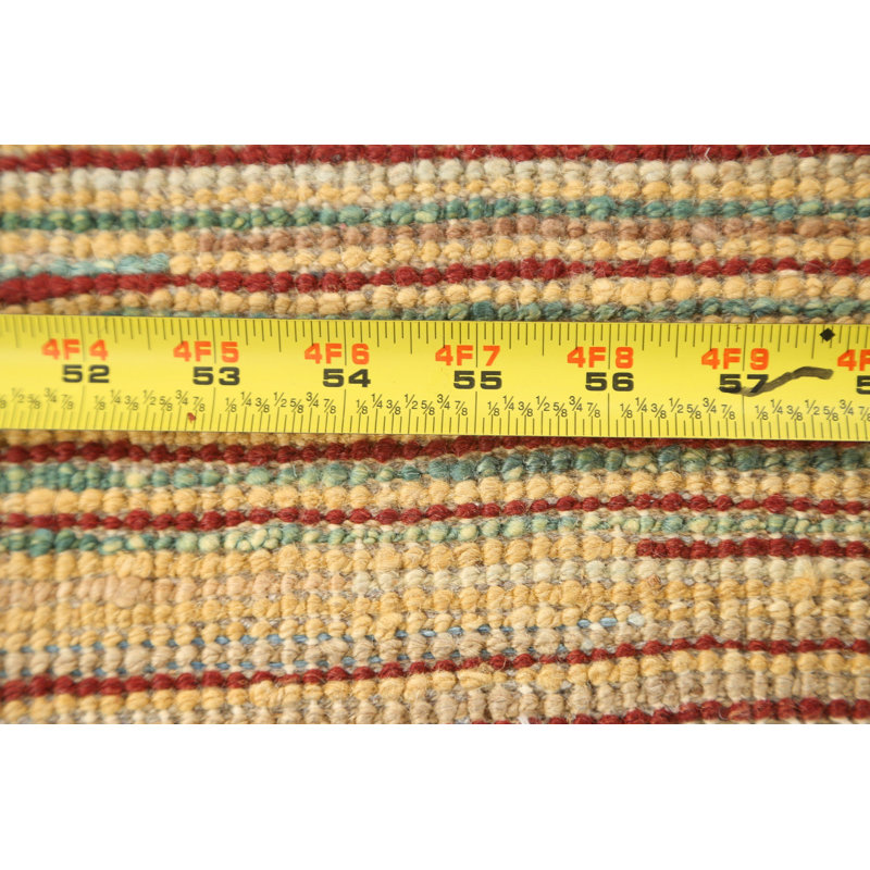 Tapis oriental rayé en laine Artirio Gabbeh Kashkoli noué à la main 3 x 4