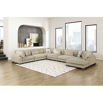 Contemporary Reversible Chaise Comfortable Pillows Plush Microfiber Upholstery Solid Wood Living Room Furniture 1pc