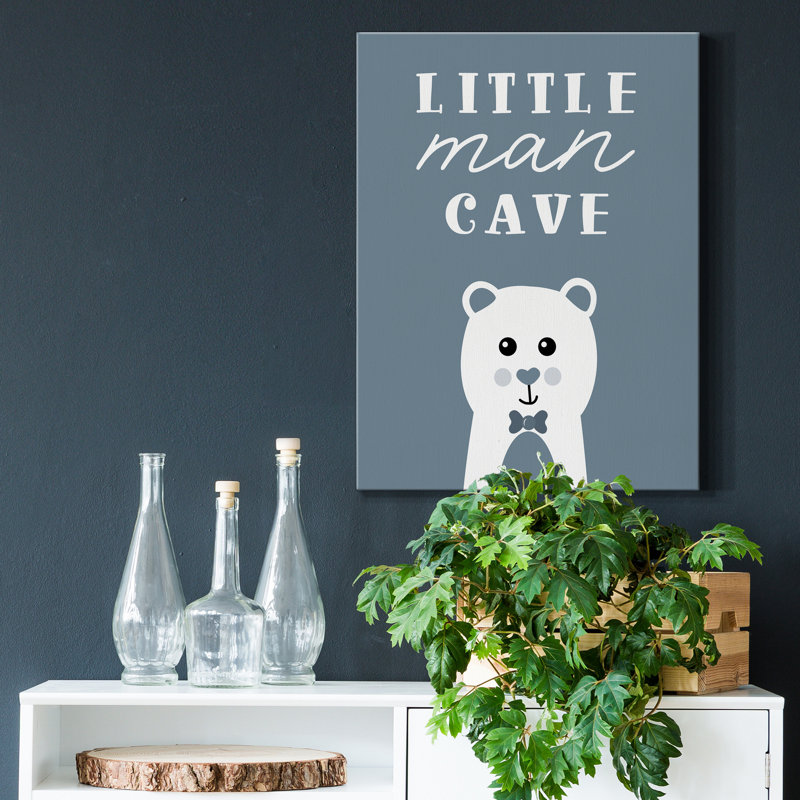 «Little Man Cave» par Natalie Carpentieri - reproduction d'art textuel sur toile tendue, H 12 po x l 8 po x P 1 po