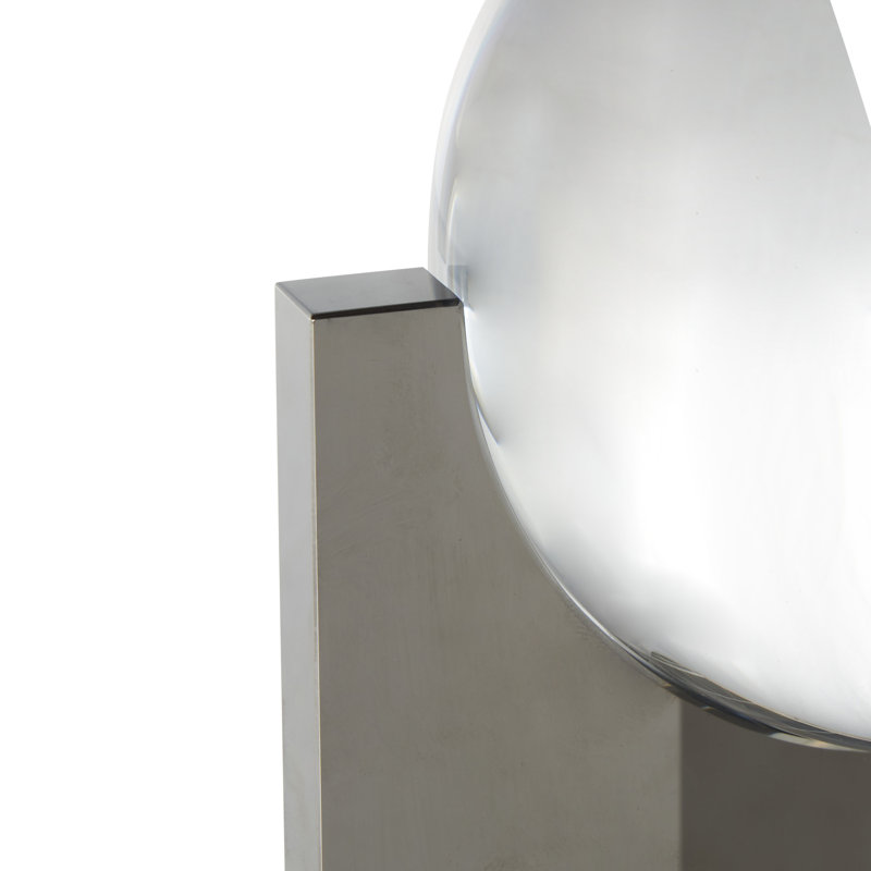 Ensemble de sculpture géométrique en argent avec support en forme de X Bretten