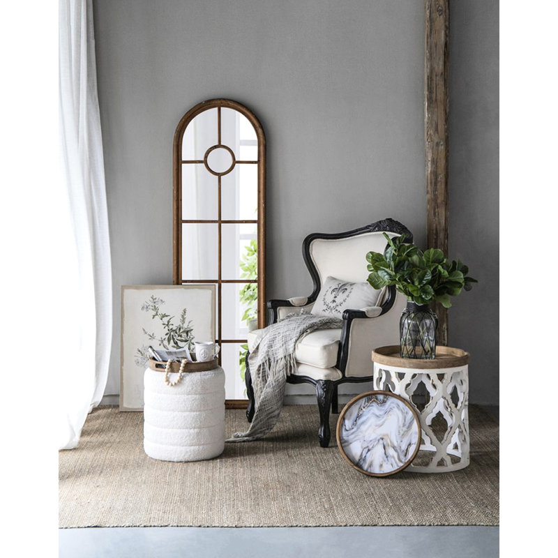 Mix Mix Home Decor Of 5 - Comprend une table d'appoint, un tabouret, des plateaux, un vase et une branche de feuille de violon