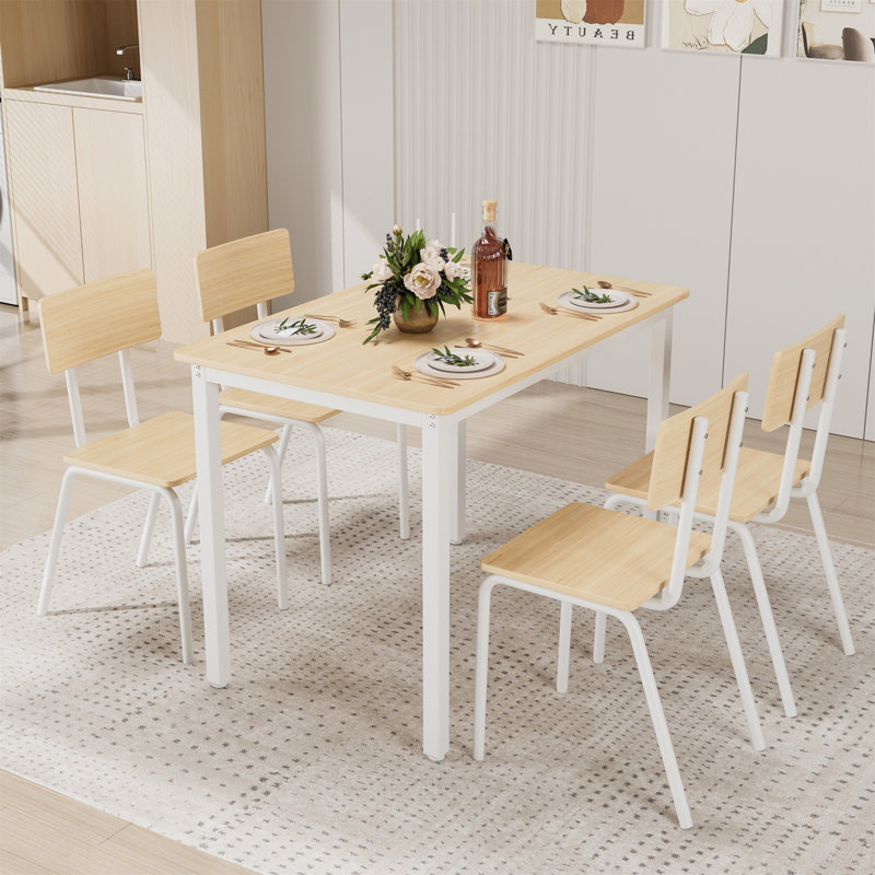 Ensemble de table de salle à manger 5 pièces avec 4 chaises