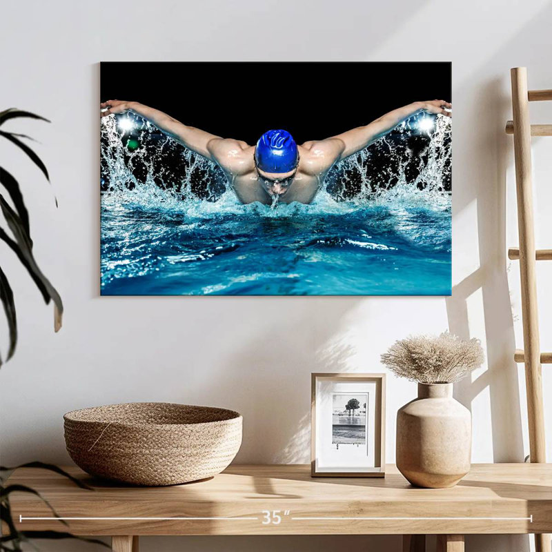 Sireci Butterfly Swimming, 26" H x 39" W