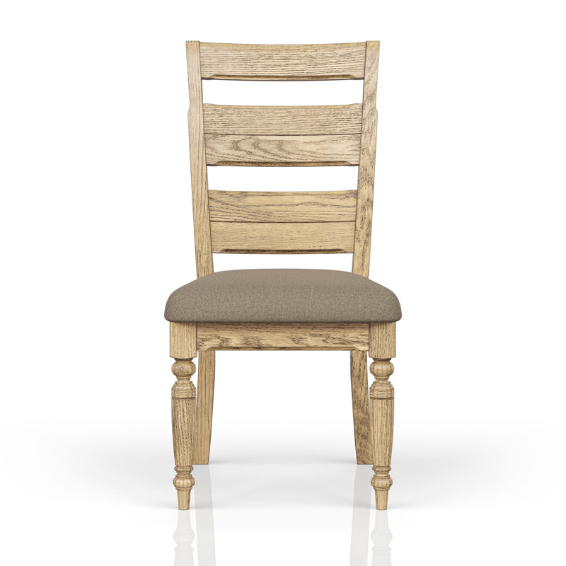 Chaise d'appoint à dossier échelle - Finition caramel (ensemble de 2), Caramel