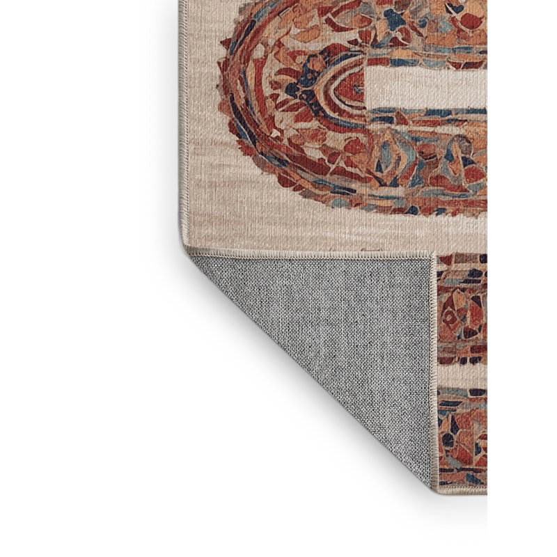 Machine Washable Brown Area Rug, Rectangle 5' x  7'