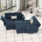 Teangela 90.2'' Variable Sectional Module Love Shaped Upholstered Couch Velvet Sofa with Storage-33614278