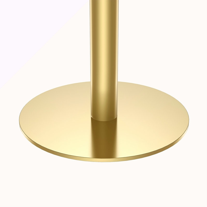 Table bistro ronde de 31,5 pouces avec plateau en faux marbre et plateau en métal robuste, facile à assembler, diamètre de la structure en métal robuste