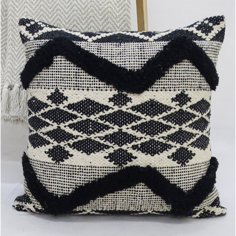 Bhawna's Fusion Fringed Cotton Blend Throw Pillow