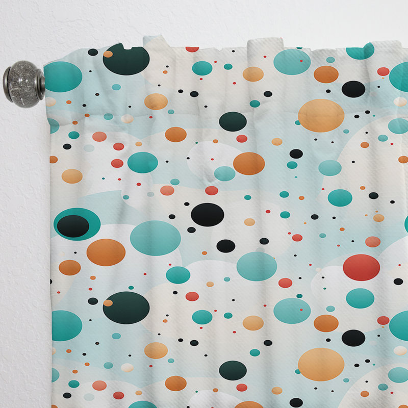 Motif géométrique à pois II - rideau abstrait - rideau obscurcissant - 1 panneau, L 52 po x L 108 po