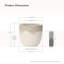 Grand pot de 15,8 po de diamètre blanc cassé, pot rond texturé d'aspect pierre