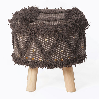 Rectangle Upholstered Wool Ottoman