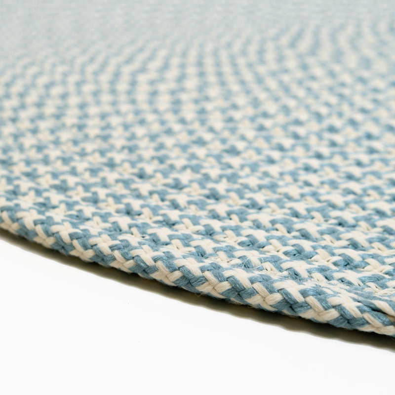 Tapis intérieur / extérieur Milton Houndstooth - bleu fédéral, Ovale 4 pi x 6 pi
