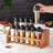Freestanding Wood Spice Jar & Rack Set