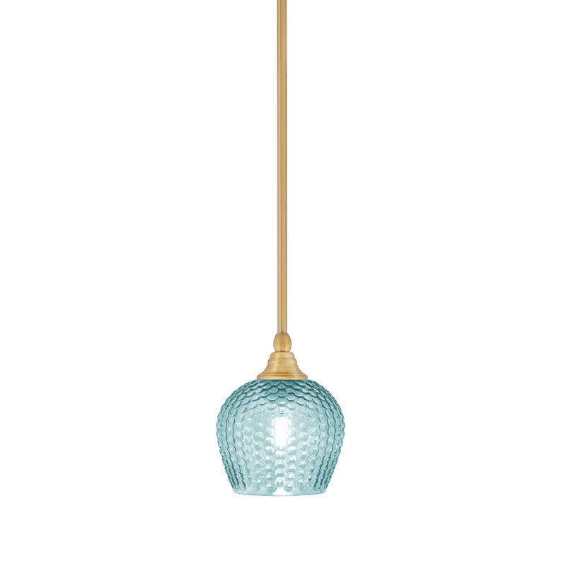 Luminaire suspendu en laiton à 1 lumière, Turquoise