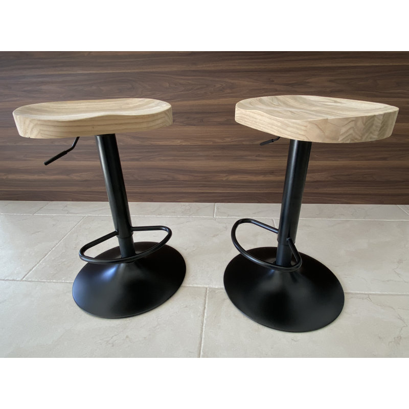 SEAT4U Glynda Tuscan Wooden Swivel Bar Stool 2pc
