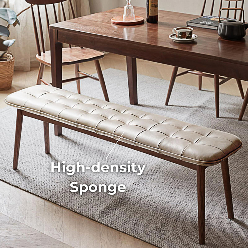 Dining Bench With Cushion, White