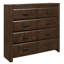 Commode 1 pièce à finition espresso avec 8 tiroirs