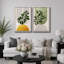 Boho de style Mid-Century moderne, "Bold Bright Yellow & Green Leaves-70115285-70115282
