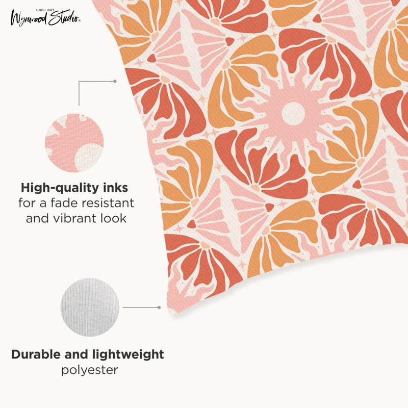 Housse de coussin floral en polyester