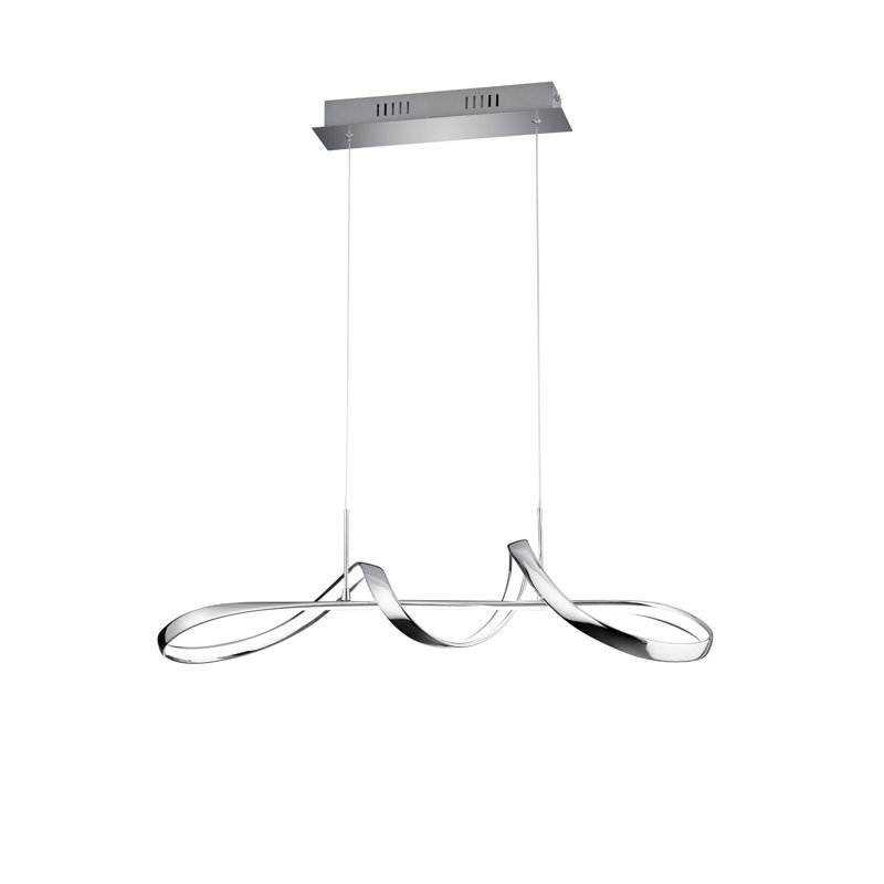 Acen 1 - Light Kitchen Island Geometric LED Pendant, Chrome