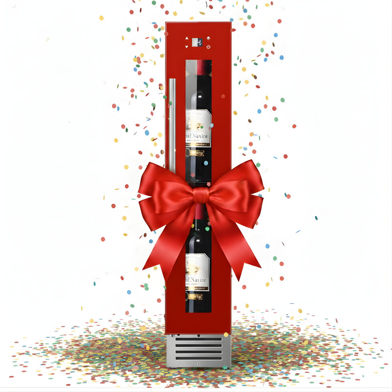Réfrigérateur à vin à 1 zone Equator 9 bouteilles à DEL 7 couleurs 110V, Rouge