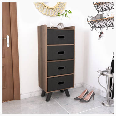 Builddecor Black Shoe Cabinet, Corner Cabinet, Entryway Cabinet