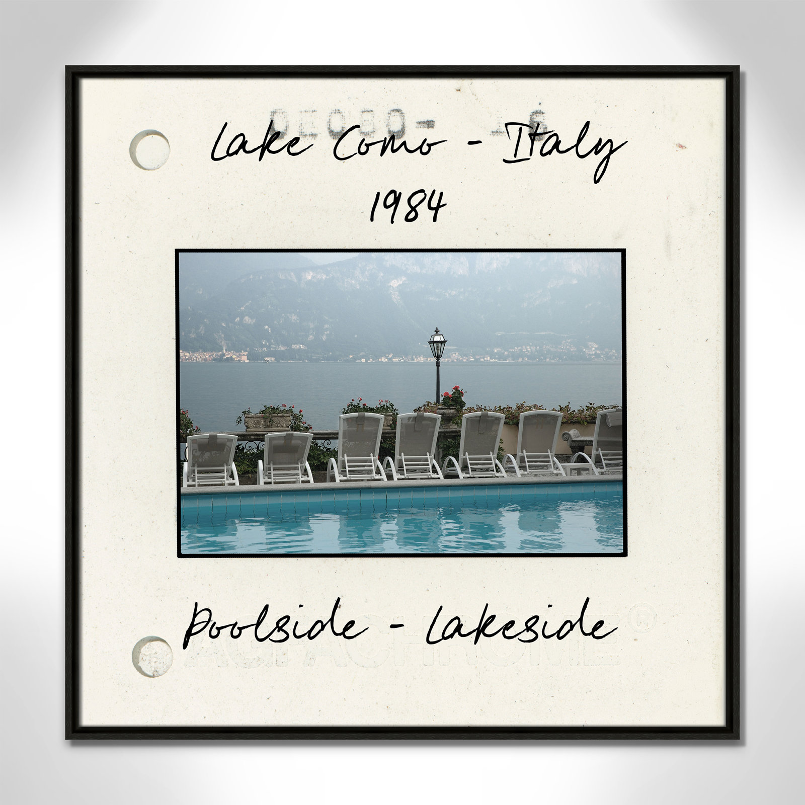 Travel Slide Collection "Lake Como, Italy" Print, Espresso Floater Framed Canvas, 31.5" H x 31.5" W x 2" D