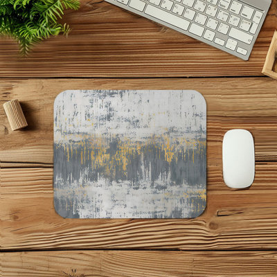 Abstract Polarized Dream Scape Paint Brush Strokes Modern Transitional Gaming Cute Office Laptop Desk Pad Gift Mat Square Rectangle Non-Slip Mousepad