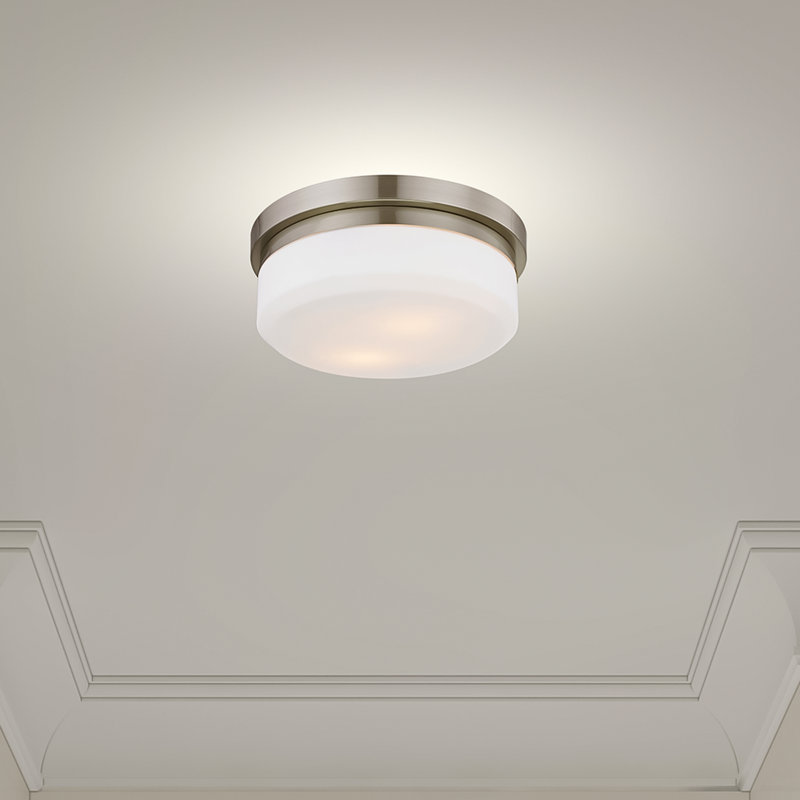 Bahar Glass Flush Mount, Polished Chrome, 4.25" H x 11" W x 11" D