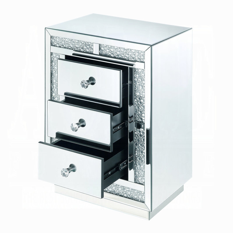 Table d'appoint ACME Mallika, miroir et faux cristaux