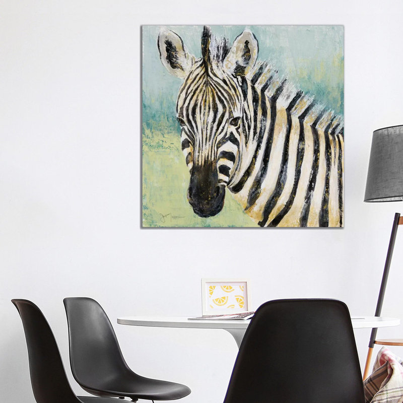 Painterly Zebra 1 Piece Wall Art on Canvas, 93.98 cm H x 93.98 cm W x 1.91 cm D, Canvas