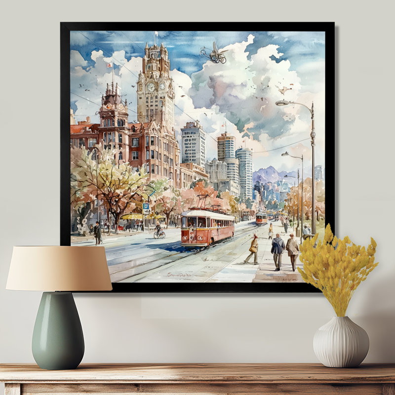 Reproduction d'art Canada Canada, Vancouver, H 16 po x l 16 po, Reproduction encadrée d'une seule photo sans pass, Noir