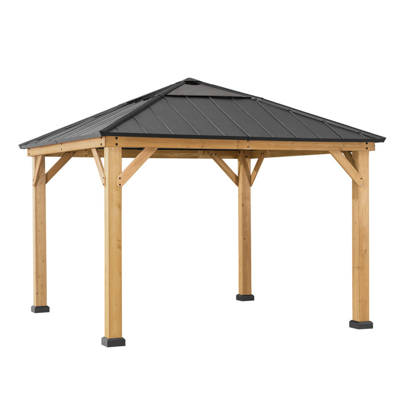 Cedar Wooden Gazebo PIRIN - 3.36m x 3.36m , Munnsville, Anthracite