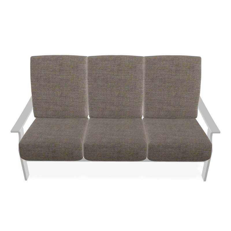 Canapé de patio profond avec coussins St. Catherine, Tissage uni cendre coulée Sunbrella®, Neige