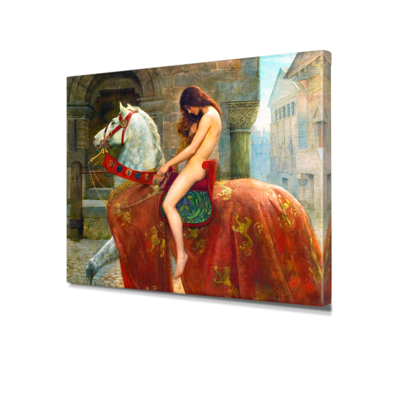 «Lady Godiva» par John Collier, célèbre peinture classique, estampes numériques pour la décoration intérieure, Toile tendue