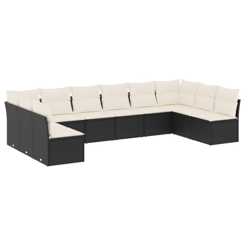 Ensemble de canapé de jardin Vidaxl, Coussin blanc / cadre noir