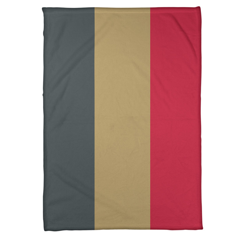 Quilted Throw Blanket, 60" x 80", Steel Gray/Gold/Red, Coral Fleece