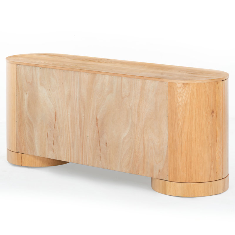 Jesbelina Oval 4 Door Wood Sideboard, Natural