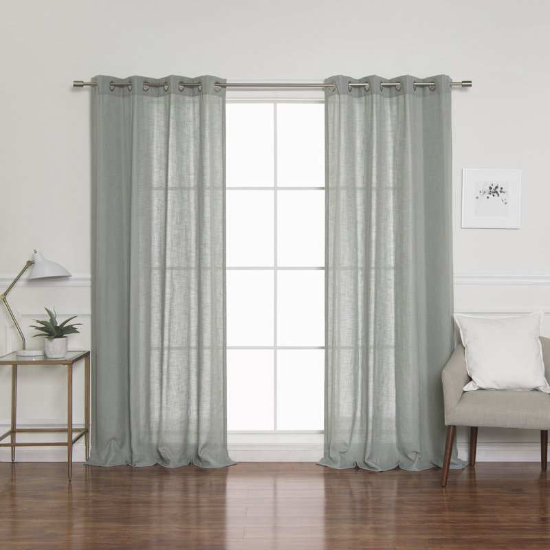 Sickels Semi Sheer Curtain Pair, Spruce Green, 52" W x 84" L
