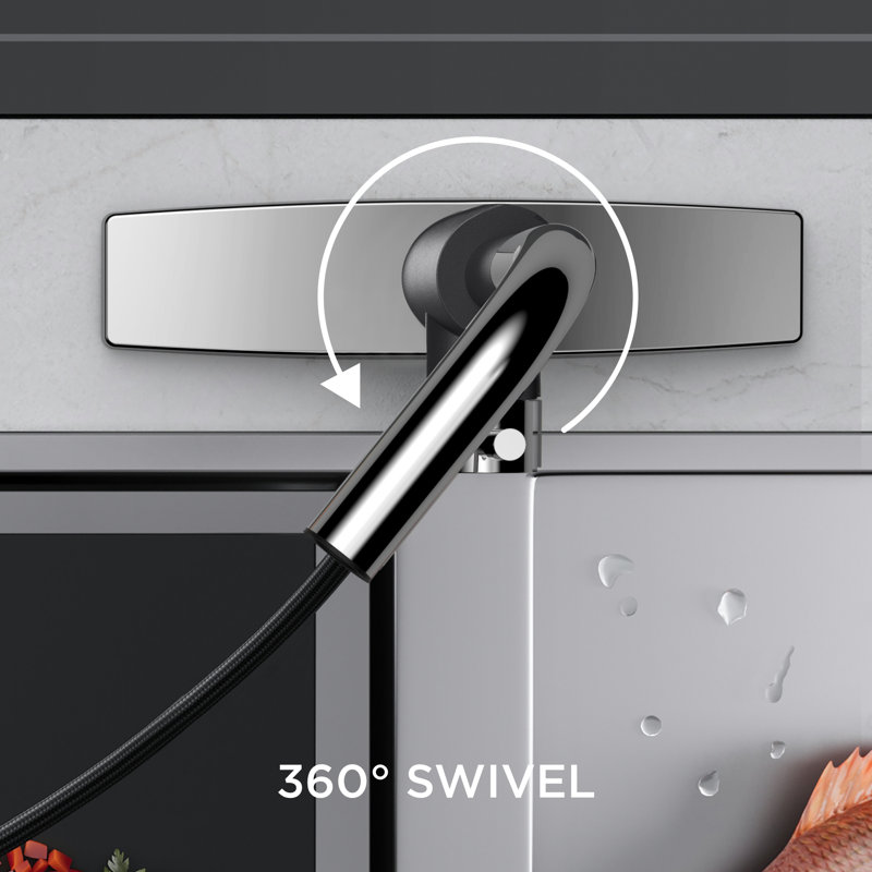 Pull Down Spray Single Lever Kitchen Tap, Chrome