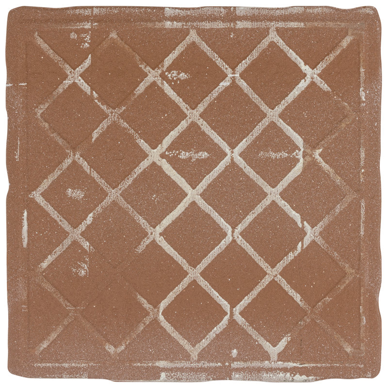 Costa 8" x 8" Ceramic Patterned Wall & Floor Tile, Matte Gray/Brown