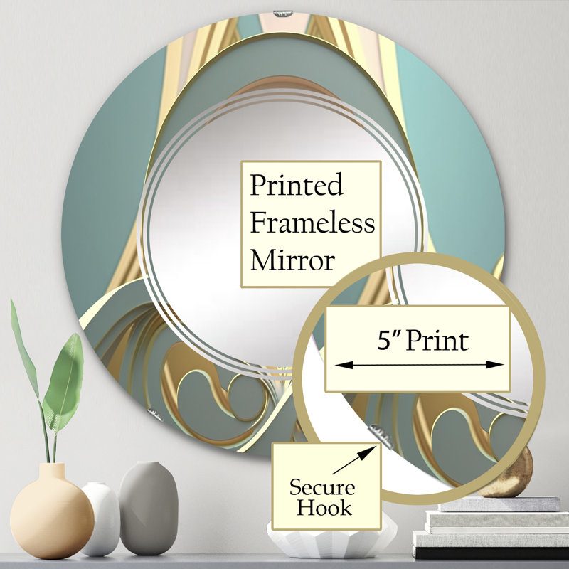 Wardie - Miroir mural moderne rond, 24 po x 24 po