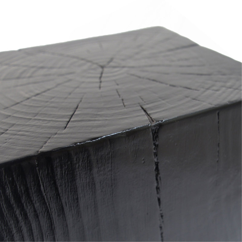 Wood-Look Square-Column MGO End Table,  H33.75",Wood-Like Distressed Finish, Mix with Different Heights, Indoor Outdoor Use